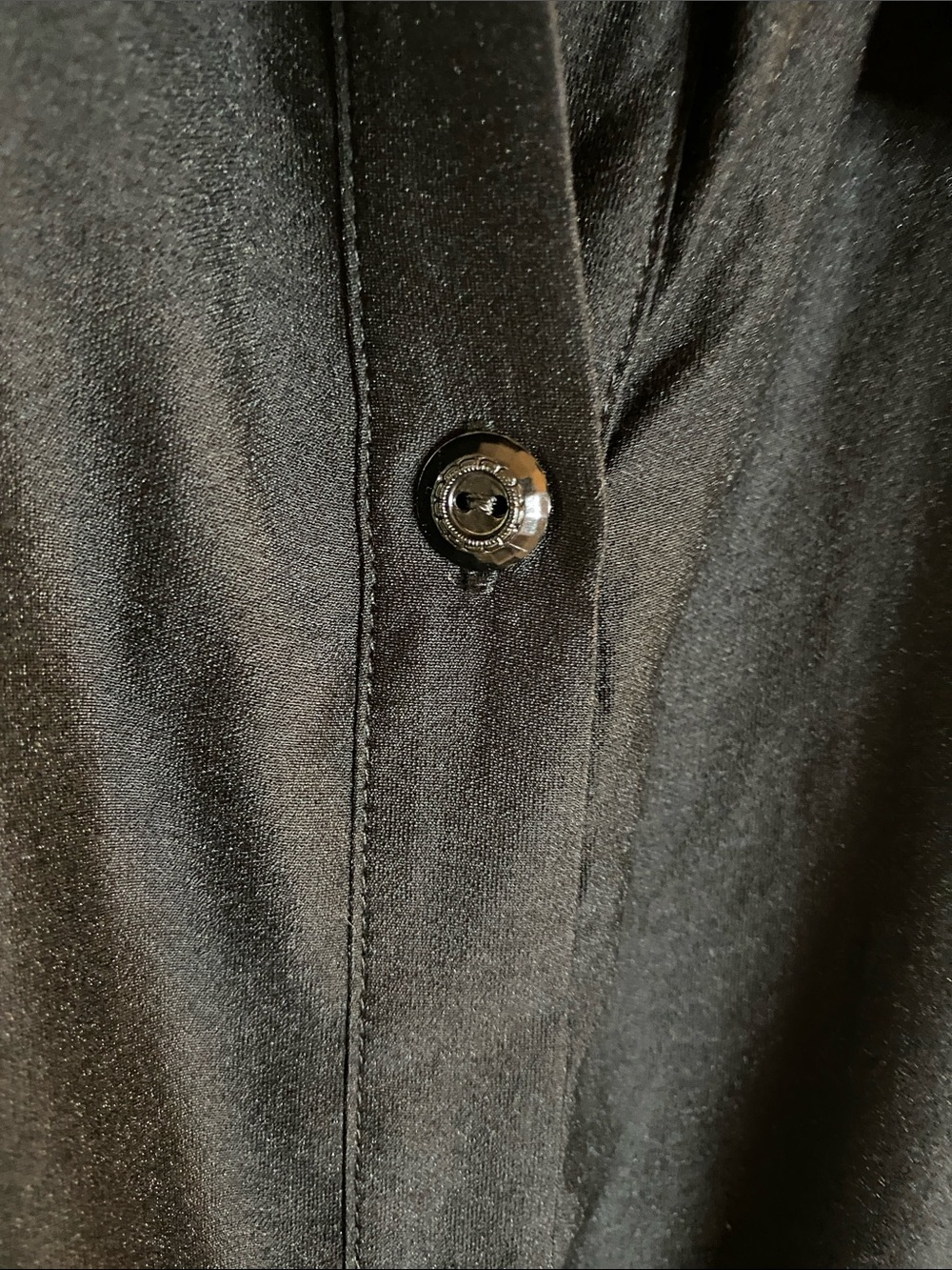 Saks Fifth Avenue Black Button-Front Midi Shirt Dress with Tie & Flutter Sleeve - Picture 8 of 11